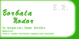 borbala modor business card